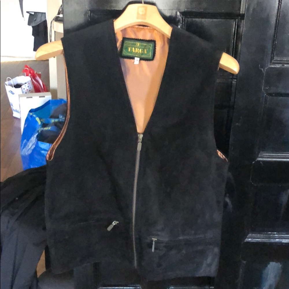 Black suede vest